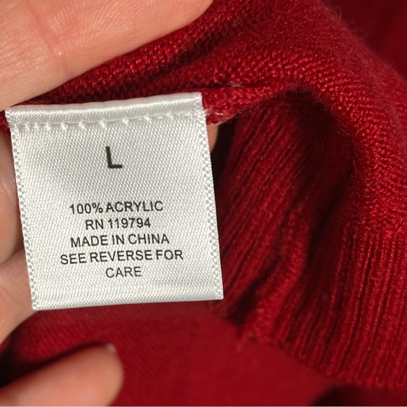 One World Red Ruffle Front Longline Tunic Dress Festive Romantic Style L - Picture 6 of 9